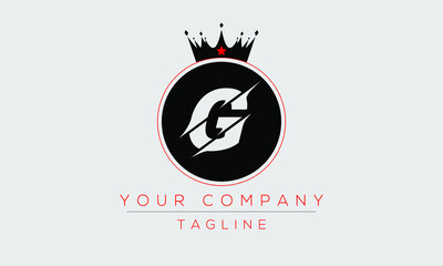 Letter G Logo Design, Creative Modern Icon G With Crown Head