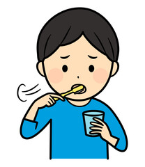 illustration of children and tooth brushing