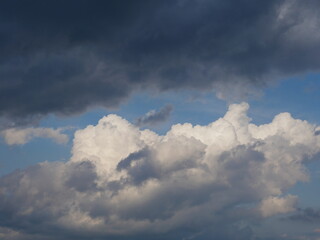 white and black clouds in the sky
