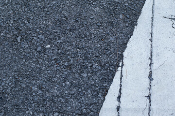 White traffic road surface on the road surface