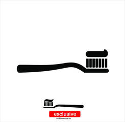Tooth Brush Icon.Flat design style vector illustration for graphic and web design.