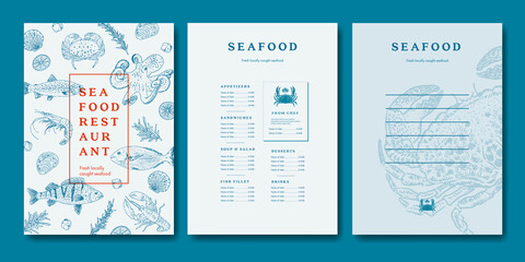 Seafood restaurant menu template