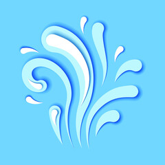 Fototapeta premium Abstract Paper Cut Water Drops Elements On Blue Background Design Vector