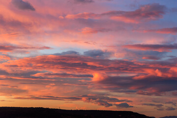 Cloudy sky of early morning before sunrise