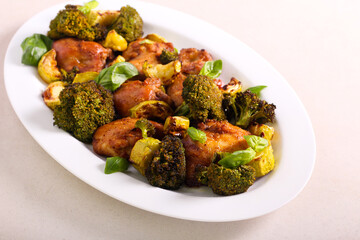 Chicken, broccoli and zucchini bake