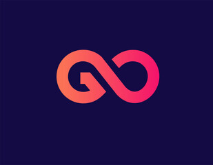 Creative bright gradient logo sign letter G and O typography for your company.