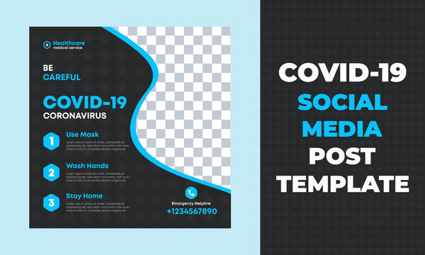 COVID -19 Social Media Post Design  Modern And Creative Social Media Post  Design Medical Health Care Social Media Template