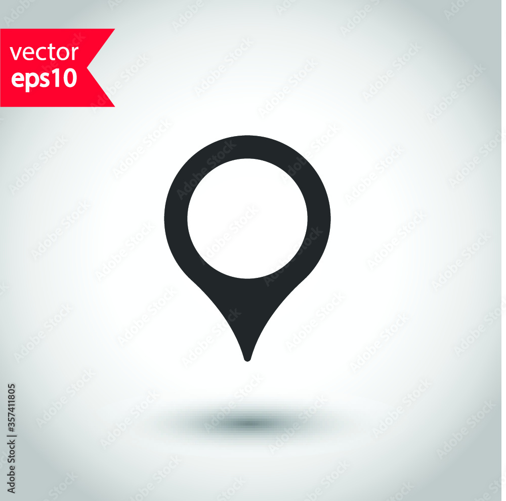 Poster destination point vector icon. location in map tag vector sign. navigation icon. position mark sign.
