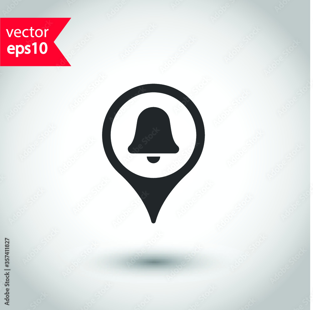 Poster destination point vector icon. location in map tag vector sign. navigation icon. position mark sign.