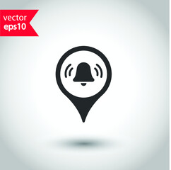 Destination point vector icon. Location in map tag vector sign. Navigation icon. Position mark sign. Geo location point icon. Studio background. EPS 10 flat sign design. Geolocation symbol pictogram