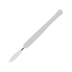 Medical scalpel flat icon. Vector isolated illustration of a Scalpel. You can use the scalpel illustration in any projects: prototype, print templates, promotional materials, info-graphics, web apps.