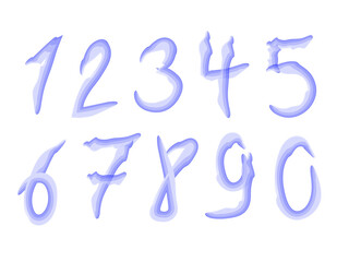 Numbers from zero to nine