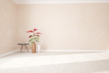 Fototapeta na wymiar modern room with plants,vase ana table