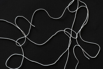 simple abstract colorful rope isolated, flat lay on the table