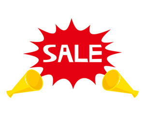 セールメガホンのベクターイラスト お買い得を知らせるアイコン　　販売促進