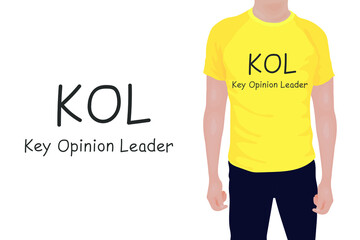 Key Opinion Leader- frase. T-shirt inscription. vector illustration eps10 of business acronym term KOL