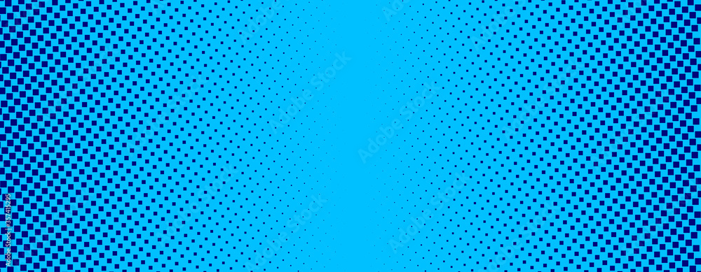Aufkleber vertical gradient of blue squares. halftone texture. vector illustration monochrome dots background.
