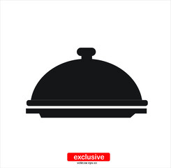 Restaurant cloche icon.Flat design style vector illustration for graphic and web design.
