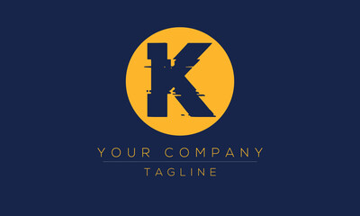 Fototapeta na wymiar Letter K Logo Design, Distorted Vector K