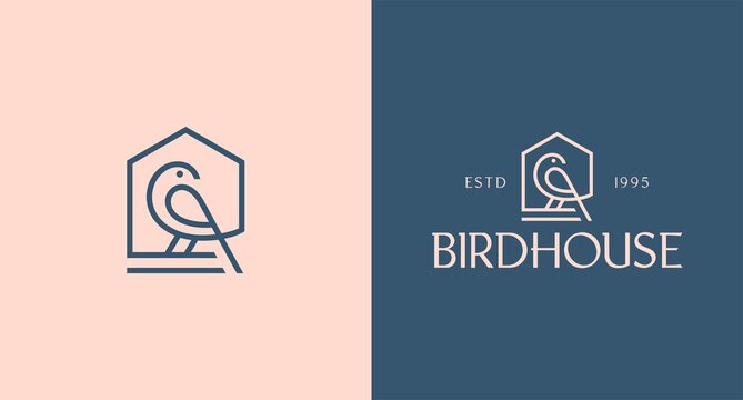 birdhouse logo vector