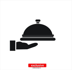 Restaurant cloche icon.Flat design style vector illustration for graphic and web design.