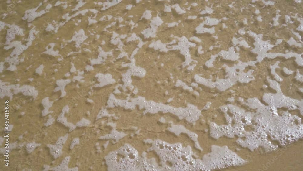 Poster top view of ocean waves going back and forth - slow-motion static shot