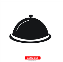 Restaurant cloche icon.Flat design style vector illustration for graphic and web design.