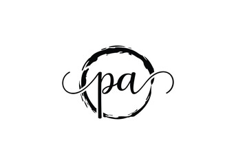 Initial Monogram Letter P A Logo Design Vector Template. P A Letter Logo Design