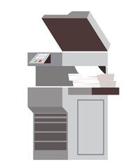 Copier machine office photocopy scanner on white