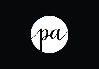 Initial Monogram Letter P A Logo Design Vector Template. P A Letter Logo Design