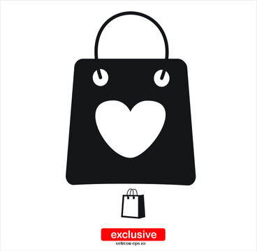 shopping bag icon.Flat design style vector illustration for graphic and web design.