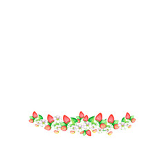 watercolor illustration of strawberries and raspberries