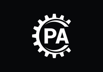 Initial Monogram Letter P A Logo Design Vector Template. P A Letter Logo Design