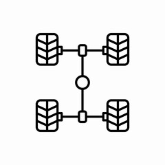 Outline car chassis icon.Car chassis vector illustration. Symbol for web and mobile
