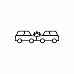 Outline car crash icon.Car crash vector illustration. Symbol for web and mobile