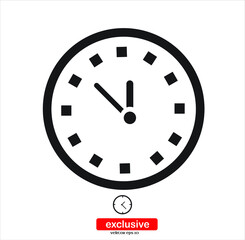 vector clock icon.Flat design style vector illustration for graphic and web design.