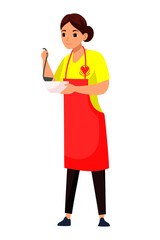 Vector girl volunteer isolated on white background