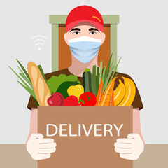 Online Delivery Service concept. Food delivery. Vector