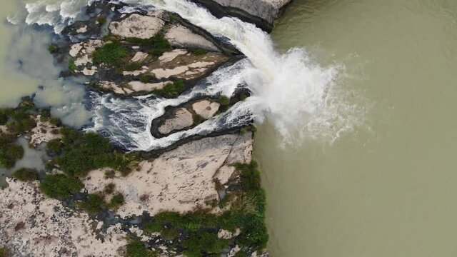 The most beautiful waterfall in Central highland of Vietnam (Dray sap - Dray Nu) water fall. Aerial landscape.