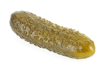 Marinated pickled cucumber isolated on a white background. Cucumbers salted pickle.