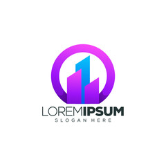 Obraz premium building logo design vector illustration