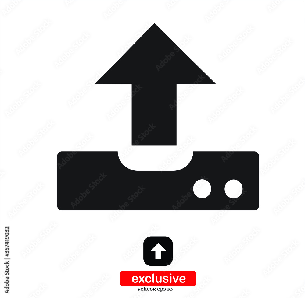 Aufkleber upload vector icon.flat design style vector illustration for graphic and web design.