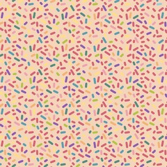 Fototapeta na wymiar Colorful sprinkles pattern illustration for celebrations.