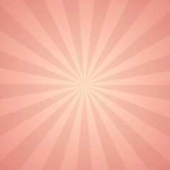 Sun rays, sunburst on pink background. Vector illustration.