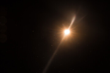 Lens Flare ,Sun Flare on black background object design.