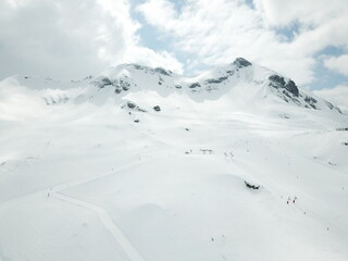 4k photo Avoriaz Morzine, French Alps, Snow Resort city, Aerial view , Rhone-Alpes, France, Europe