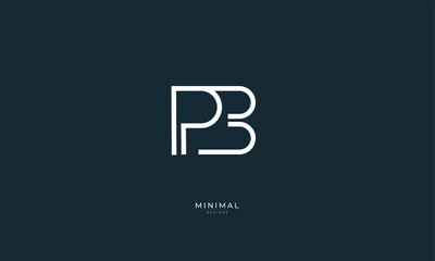 Alphabet letter icon logo PB