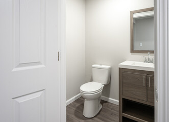 Fototapeta na wymiar bathroom has been remodeled and updated