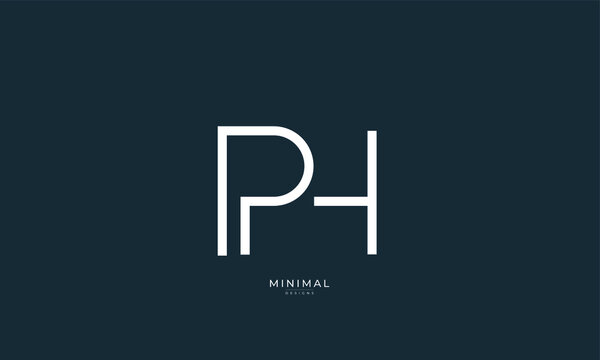 Alphabet letter icon logo PH