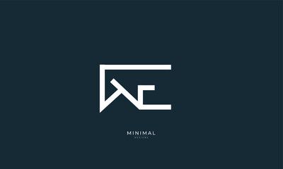 Alphabet letter icon logo WE